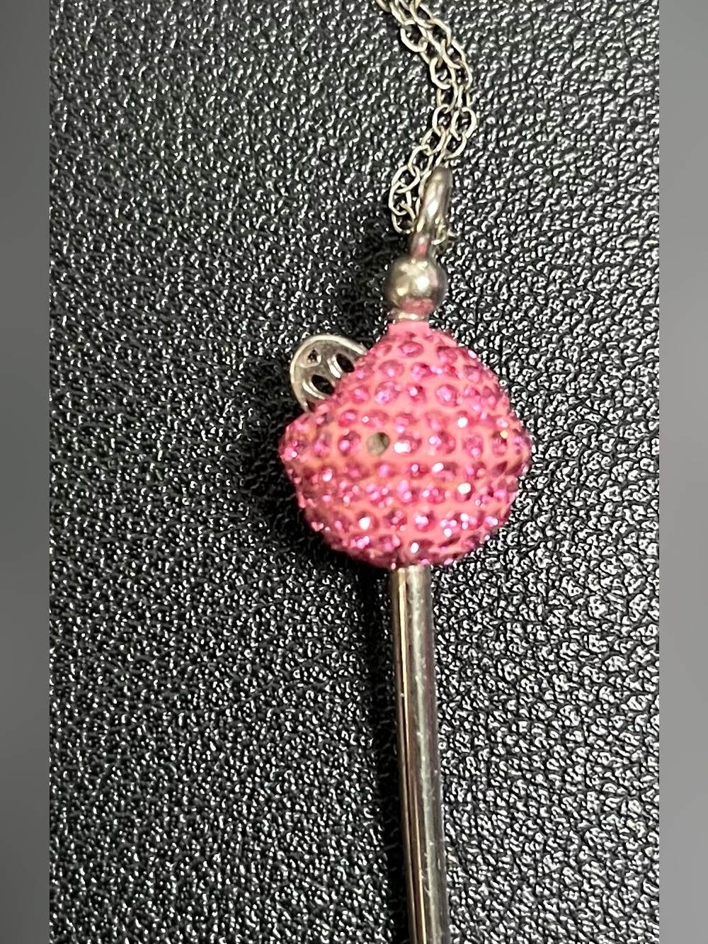 Elegant Simone I Smith Pink Swarovski Lollipop Pendant Necklace - Platinum - Picture 3 of 4